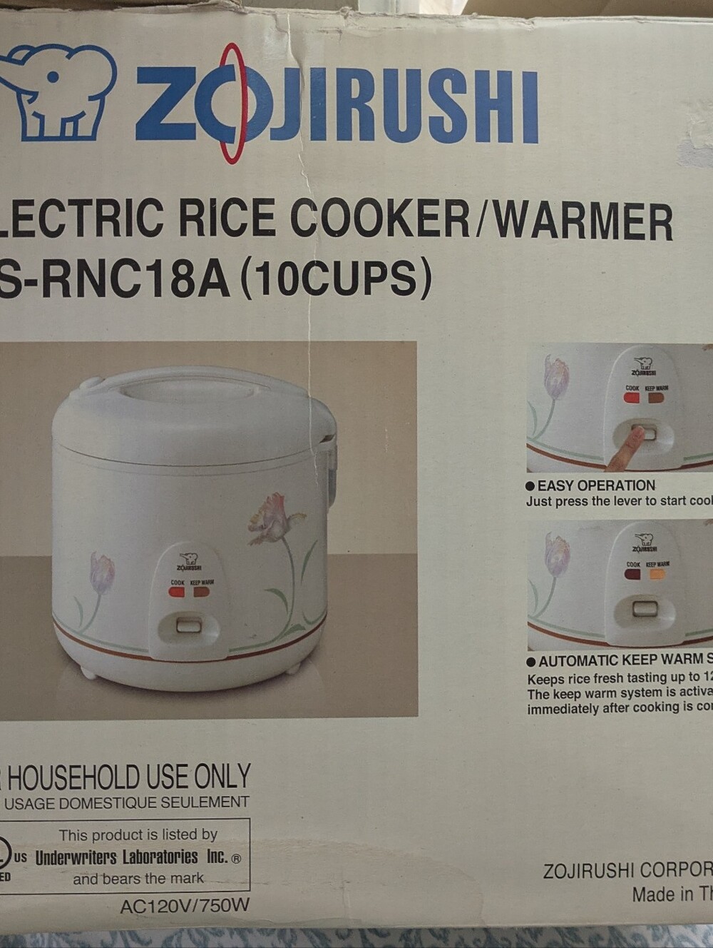 Vintage Zojirushi NS-RNC18A Rice Cooker & Warmer 10 Cups Spring Bouquet EUC